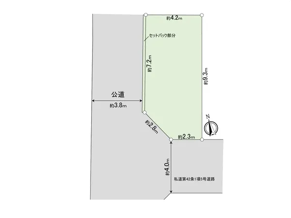 南西・北西角地