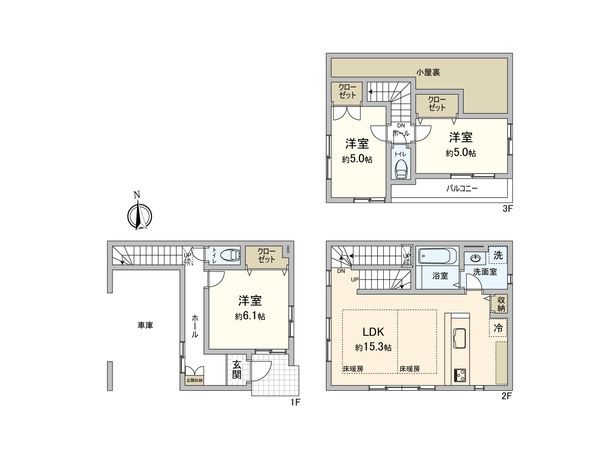 西六郷2丁目 新築戸建 間取図(平面図) 西六郷2丁目 新築戸建 間取図(平面図)