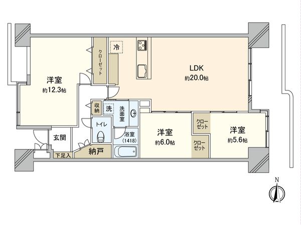 多摩川ハイム 3号棟 間取図(平面図) 間取図(平面図)