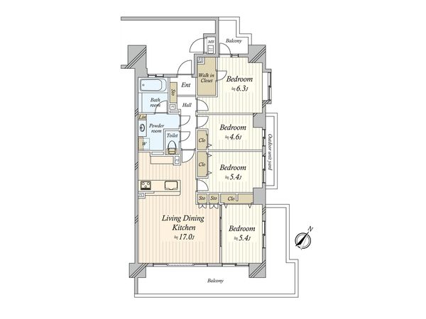 クレッセント東京リプライム 間取図(平面図) クレッセント東京リプライム 間取図(平面図)