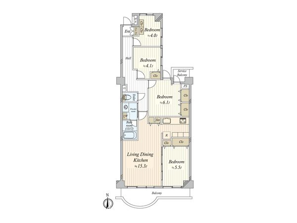 エンゼル萩中パークハイツ 間取図(平面図) エンゼル萩中パークハイツ 間取図(平面図)