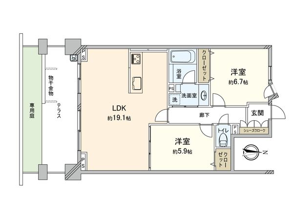 グリーンブリーズ萩中公園 パークウィング 間取図(平面図) グリーンブリーズ萩中公園 パークウィング 間取図(平面図)