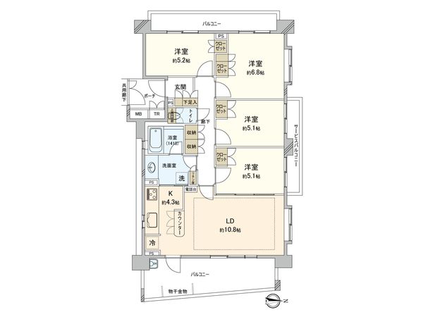 びゅうパルク萩中 間取図(平面図) びゅうパルク萩中 間取図(平面図)