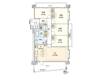 びゅうパルク萩中 間取図(平面図)