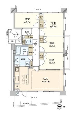 びゅうパルク萩中 間取図(平面図)