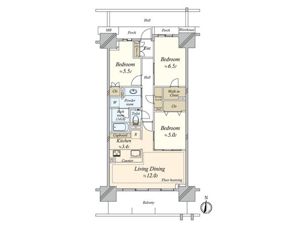 プラウドシティ大田六郷 フォレスト街区 間取図(平面図) 間取図(平面図)
