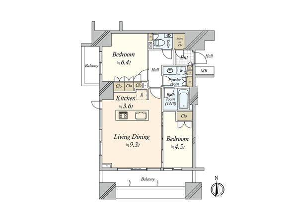 クオリア神南フラッツ 間取図