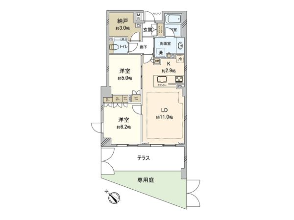 グランスイート鵜の木リバージュ 間取図(平面図)