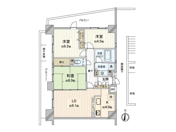 コスモ西蒲田 間取図(平面図) コスモ西蒲田 間取図(平面図)