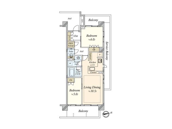 パルテール蒲田フレシアガーデン 間取図(平面図) パルテール蒲田フレシアガーデン 間取図(平面図)