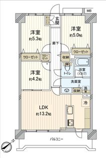 ルピナス多摩川 間取図(平面図)