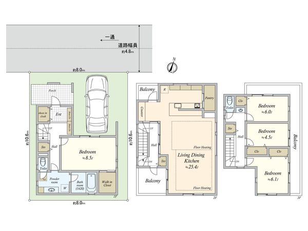 下目黒6丁目建築条件付土地 建物プラン例 (間取り図) 下目黒6丁目建築条件付土地 建物プラン例 (間取り図)