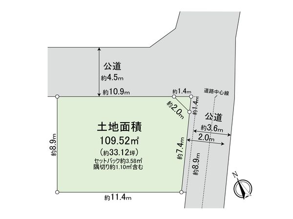 目黒区三田2丁目建築条件付土地 区画図 目黒区三田2丁目建築条件付土地 区画図