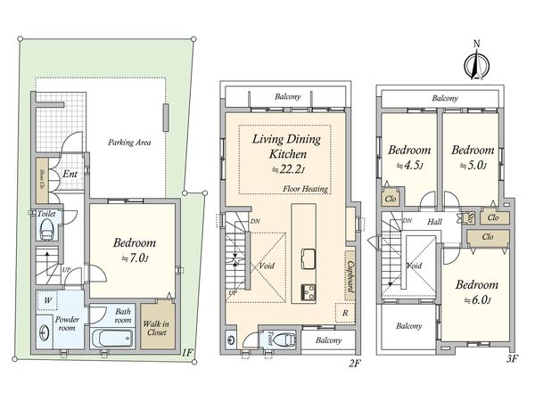 目黒区目黒3丁目戸建 間取図(平面図) 目黒区目黒3丁目戸建 間取図(平面図)