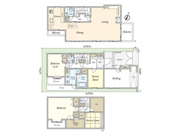 目黒区下目黒5丁目戸建 間取図(平面図)