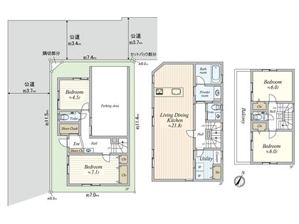 目黒区目黒3丁目新築戸建 間取図(平面図)
