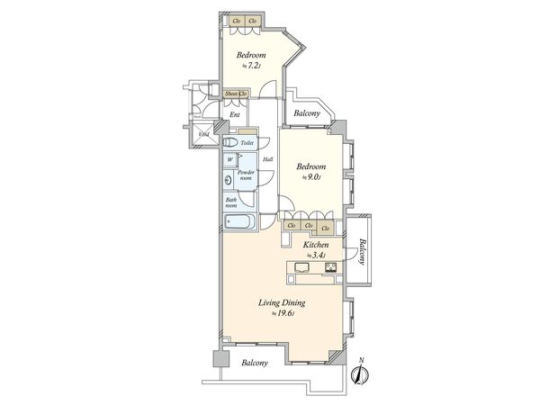 ディアナコート池田山 間取図(平面図) ディアナコート池田山 間取図(平面図)