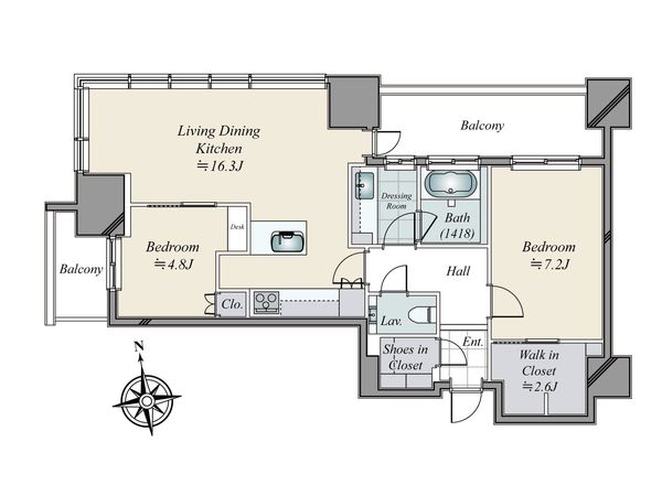 パークタワー目黒 間取図(平面図) 間取図(平面図)