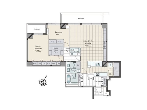 クリスタルコート鳥居坂 間取図(平面図) クリスタルコート鳥居坂 間取図(平面図)