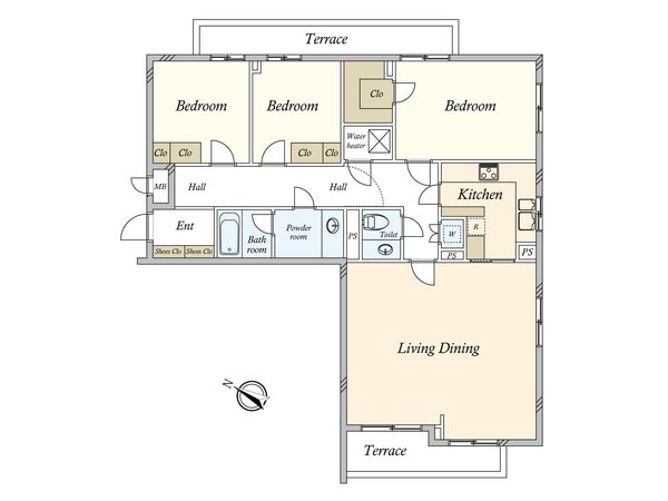 ペアシティ花房山 間取図(平面図) 間取図(平面図)