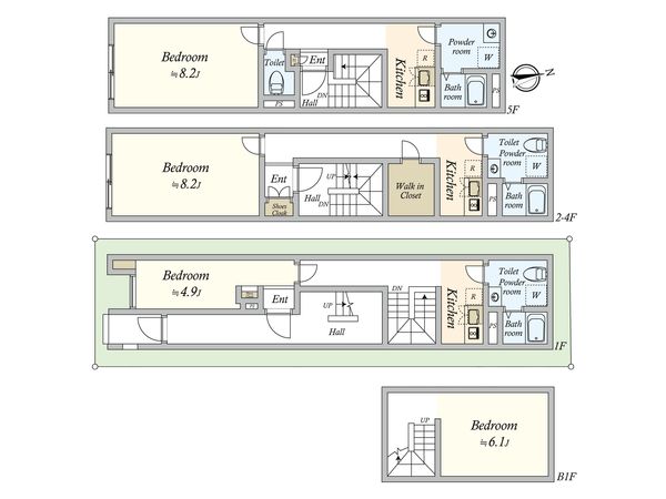 目黒区目黒本町4丁目1棟マンション 間取図(平面図)