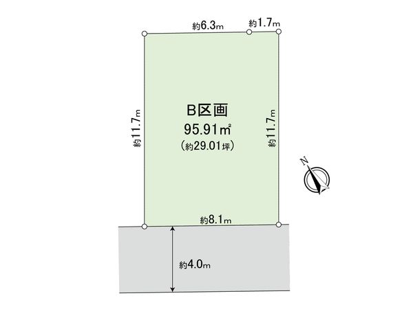 深沢4丁目 土地 B区画 区画図 深沢4丁目 土地 B区画 区画図