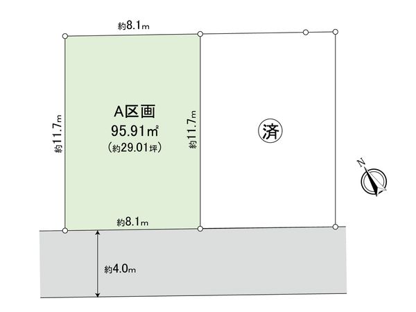 深沢4丁目 土地 A区画 区画図 区画図