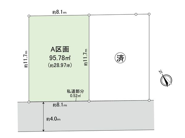深沢4丁目 土地 A区画 区画図