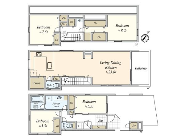 緑が丘1丁目 土地 建物プラン例 (間取り図) 緑が丘1丁目 土地 建物プラン例 (間取り図)