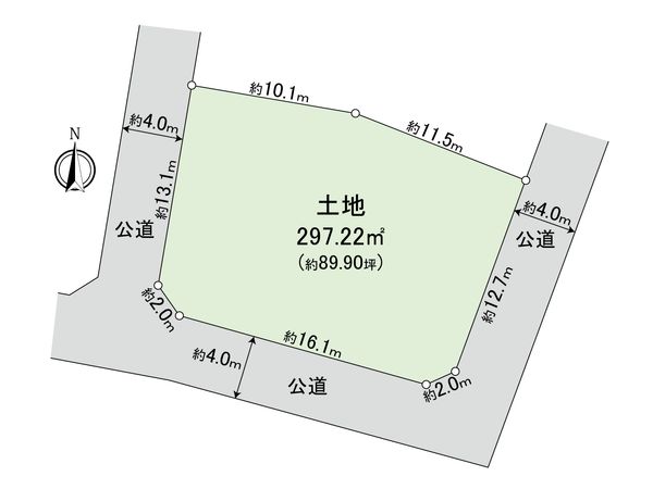 調布市深大寺北6丁目土地 区画図