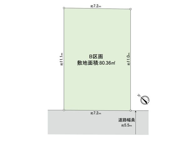 東玉川2丁目土地 B区画 区画図 東玉川2丁目土地 B区画 区画図