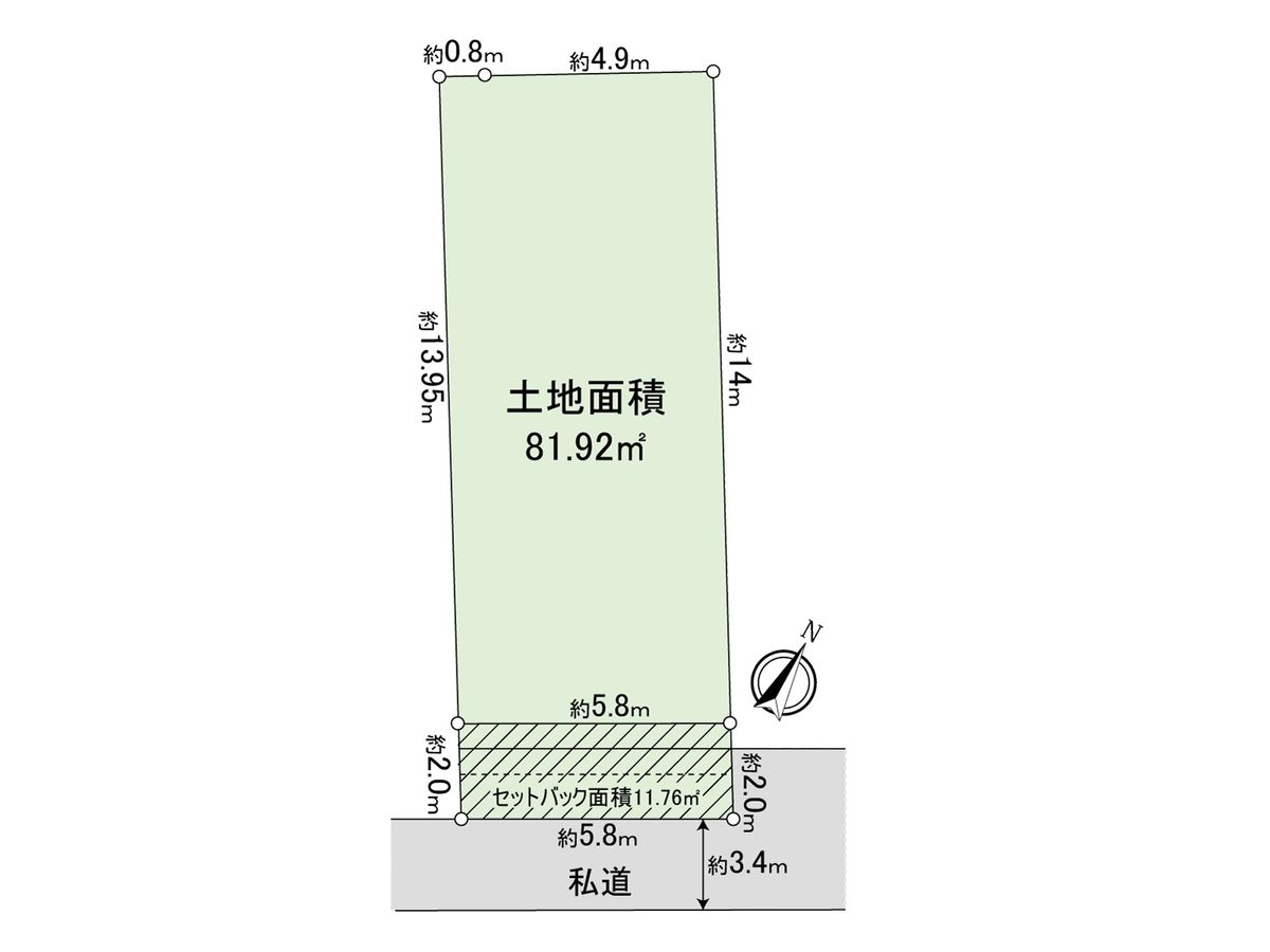 緑が丘1丁目土地 B区画 区画図 区画図