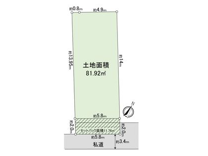 緑が丘1丁目土地 B区画 区画図