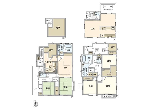 等々力5丁目 戸建 間取図(平面図) 等々力5丁目 戸建 間取図(平面図)