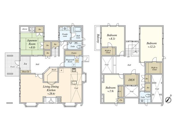 大田区西馬込2丁目 戸建 間取図(平面図)