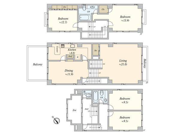 中町1丁目戸建 間取図(平面図) 間取図(平面図)