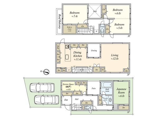 平町2丁目 戸建 間取図(平面図)