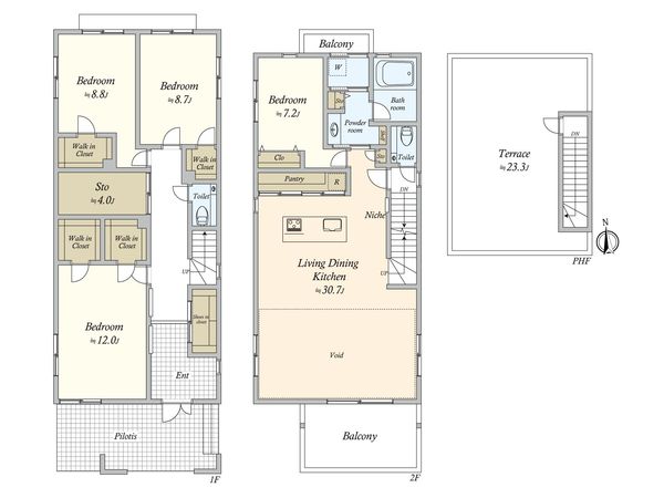 等々力6丁目 新築戸建 間取図(平面図) 間取図(平面図)