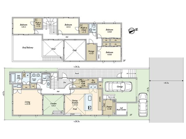 世田谷区等々力5丁目戸建 間取図(平面図)