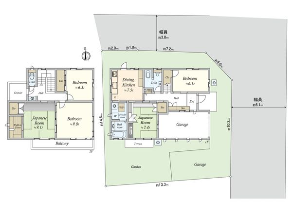 等々力3丁目戸建 間取図(平面図) 等々力3丁目戸建 間取図(平面図)