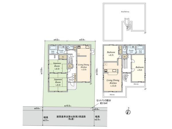 自由が丘3丁目 二世帯住宅 間取図(平面図) 自由が丘3丁目 二世帯住宅 間取図(平面図)