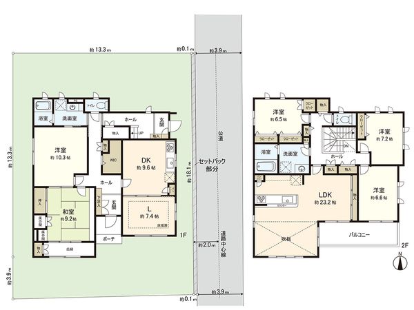 八雲1丁目戸建 間取図(平面図) 八雲1丁目戸建 間取図(平面図)