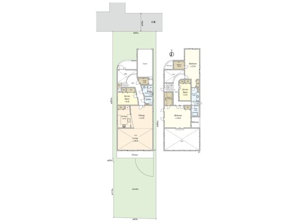 奥沢4丁目 戸建 間取図(平面図) 奥沢4丁目 戸建 間取図(平面図)