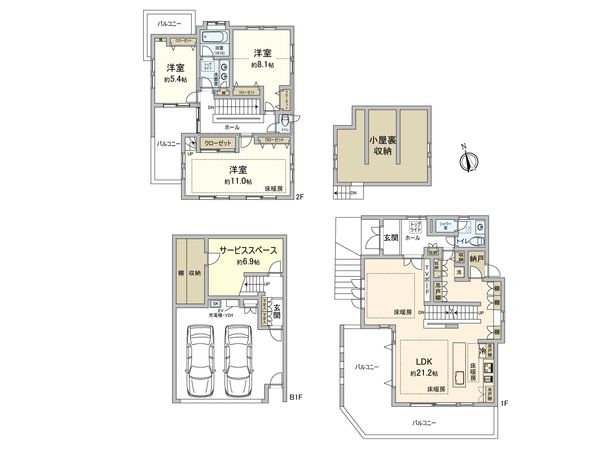 世田谷区等々力6丁目 戸建 間取図(平面図)