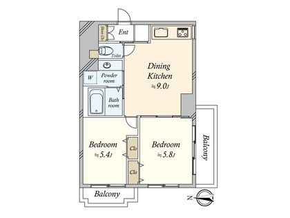 日商岩井自由が丘マンション 間取図(平面図)