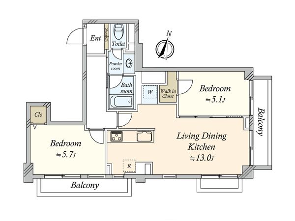 自由が丘セントラルマンション 間取図(平面図) 間取図(平面図)