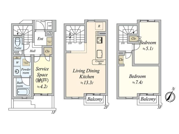 リムテラス三軒茶屋 間取図(平面図) リムテラス三軒茶屋 間取図(平面図)