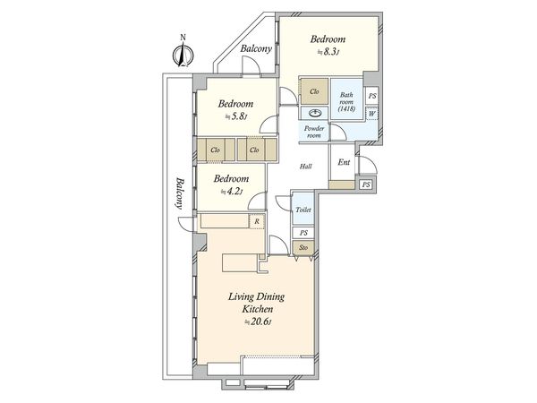 ライオンズガーデン世田谷 間取図(平面図)