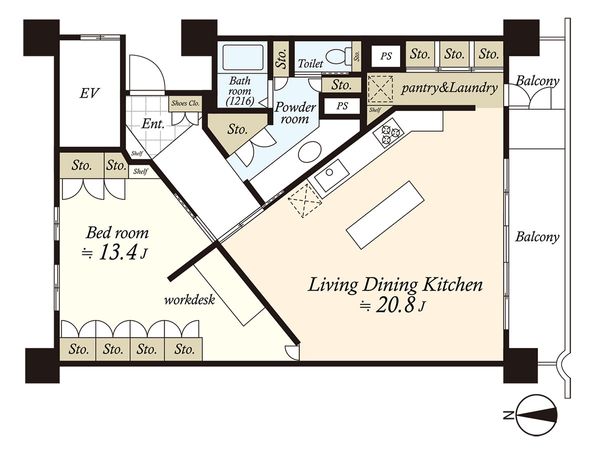 ドルフ都立大 間取図(平面図)