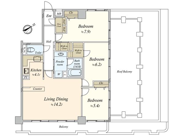 パルミナード尾山台壱番館 間取図(平面図)